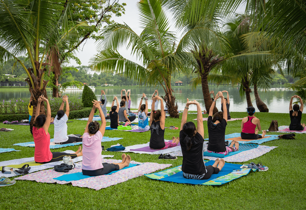 Sunset yoga retreat